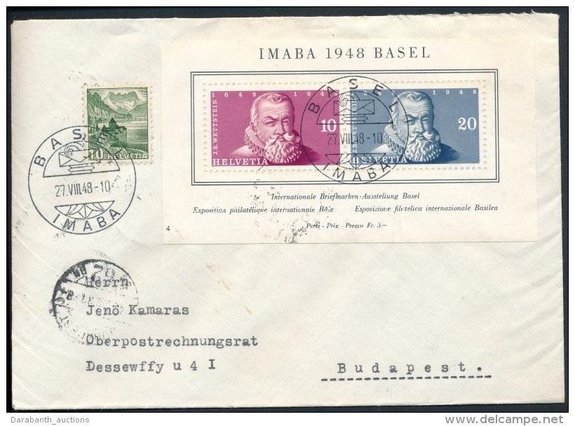1948 IMABA B&eacute;lyegki&aacute;ll&iacute;t&aacute;s Blokk Lev&eacute;len Budapestre / Mi Block 11 On Cover To... - Otros & Sin Clasificación
