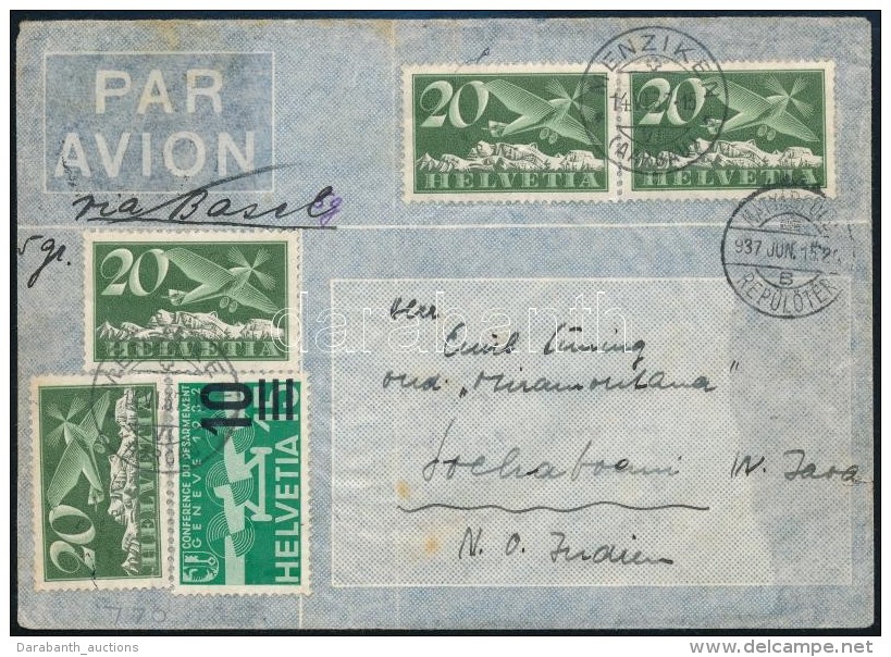 1937 L&eacute;gi Lev&eacute;l Holland-Indi&aacute;ba/ Airmail Cover To Niederland India - Autres & Non Classés