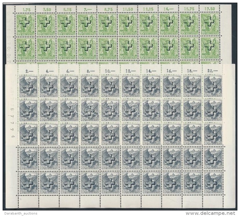 ** 1938 Hivatalos Mi 28-36 50-es Teljes Hajtott &iacute;vekben / Official Mi 28-36 Comlete Folded Sheets Of 50 - Otros & Sin Clasificación