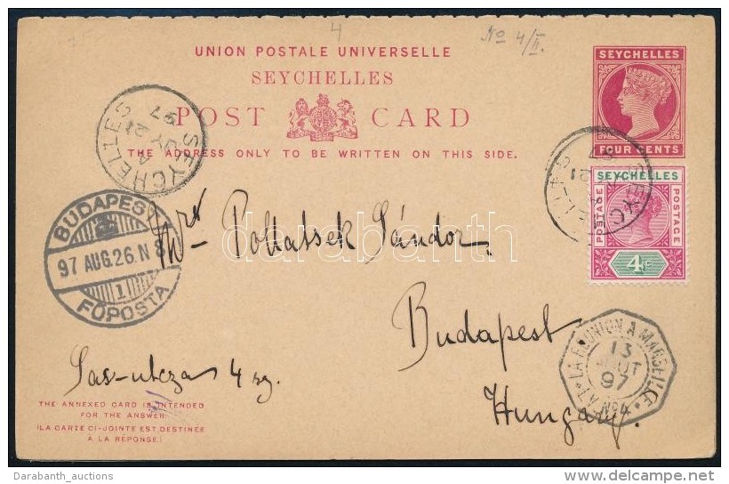 1897 V&aacute;laszos LevelezÅ‘lap Budapestre / PS-reply Card To Budapest - Autres & Non Classés