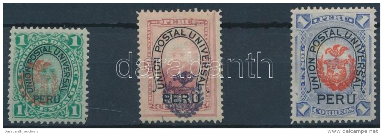 * 1883 Forgalmi Fel&uuml;lnyomott Sor 3 &eacute;rt&eacute;ke Mi 47, 50-51 - Otros & Sin Clasificación