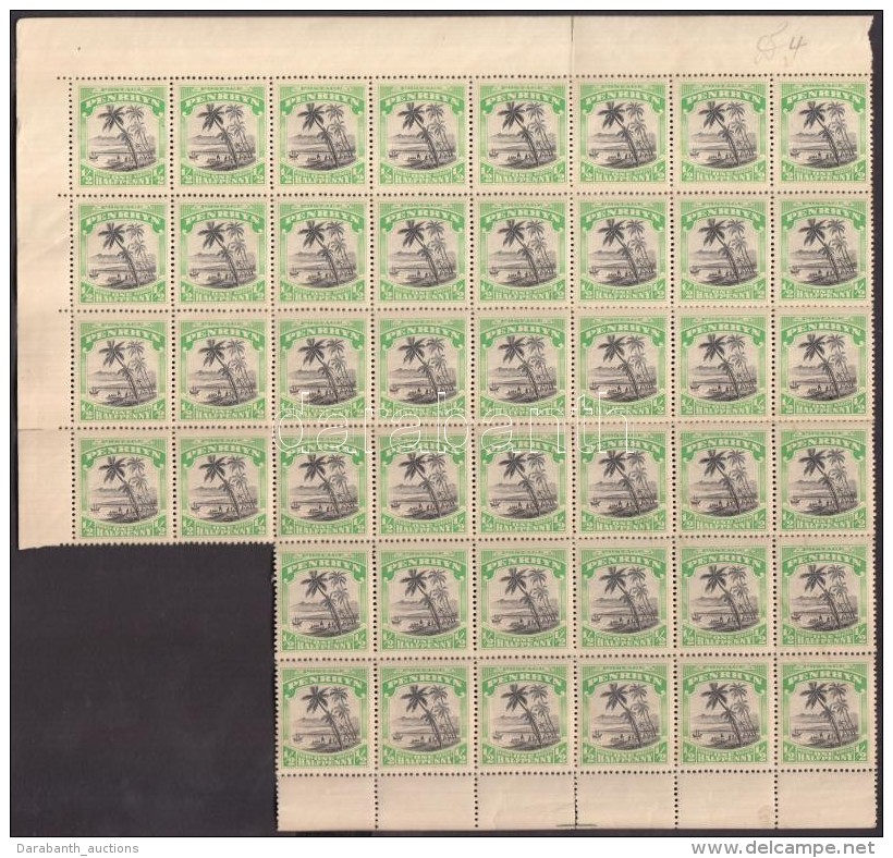 ** 1920 Mi 20 44-es &iacute;vdarab /sheet Part, 44 Stamps - Otros & Sin Clasificación