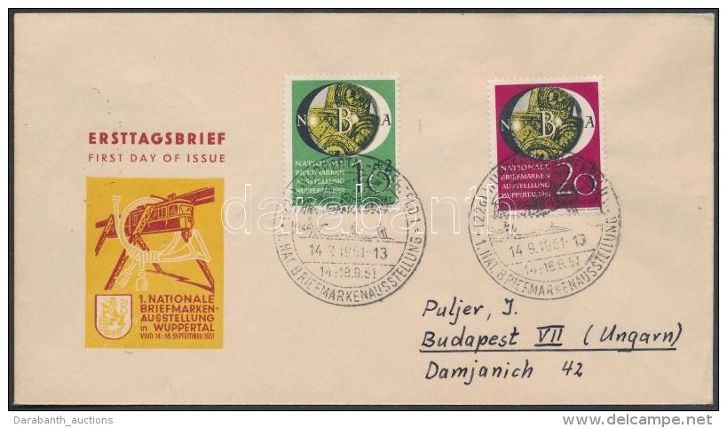 1951 NBA B&eacute;lyegki&aacute;ll&iacute;t&aacute;s FDC Budapestre / Mi 141-142 FDC To Hungary - Autres & Non Classés