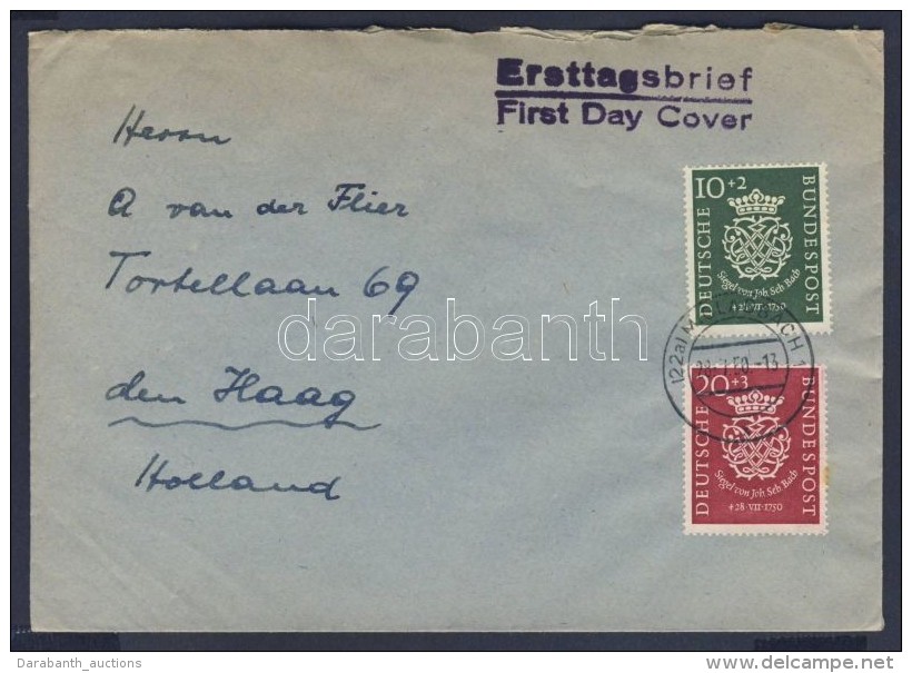 1950 Bach Sor FDC Hollandi&aacute;ba Mi 121-122 - Other & Unclassified