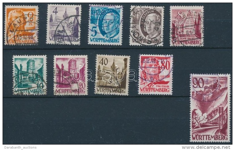 O W&uuml;rttemberg 1948 Forgalmi Sor Mi 28-37 (Mi EUR 240,-) - Other & Unclassified