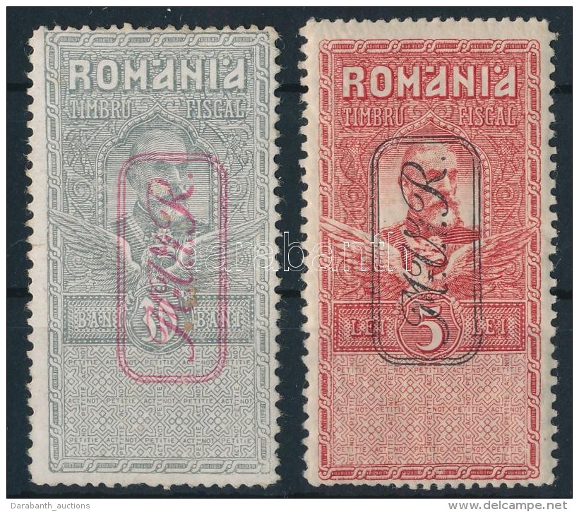 * Romania 1917 K&eacute;nyszerfel&aacute;r Mi V-VI (foghib&aacute;k) - Otros & Sin Clasificación