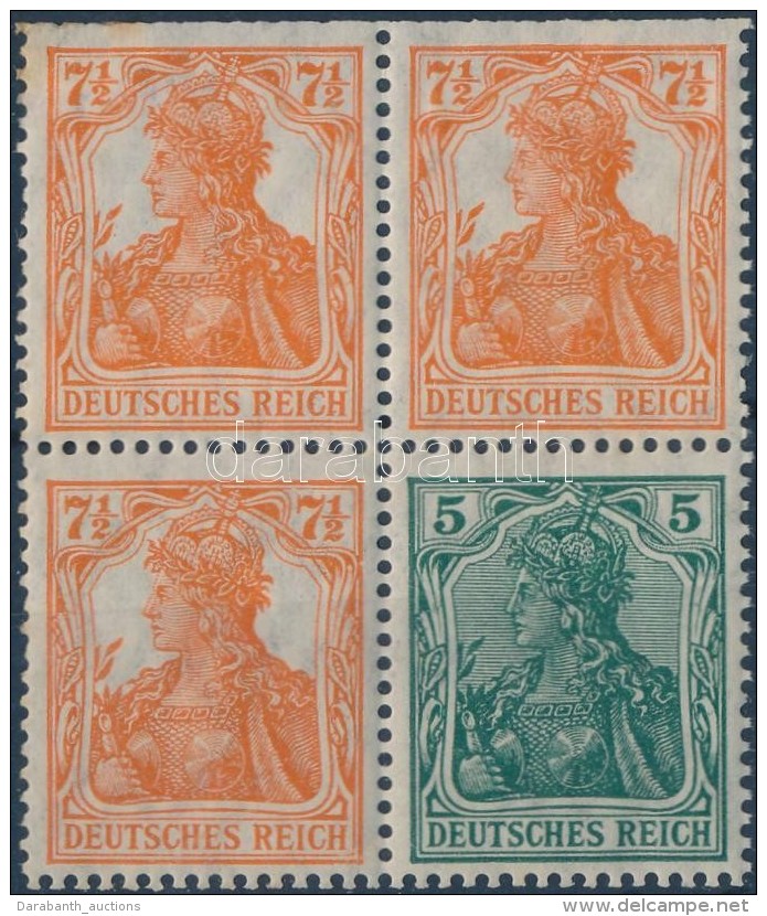 * 1918 Germania F&uuml;zet&ouml;sszef&uuml;gg&eacute;s N&eacute;gyest&ouml;mb Mi S 3ab-W 6ab - Otros & Sin Clasificación