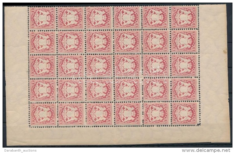 ** 1875 Mi 33 30-as &iacute;vdarab Benne Mi 33 II &eacute;s III Lemezhib&aacute;k / Sheet Part Of 30 Incl. Plate... - Otros & Sin Clasificación