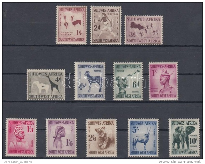 ** D&eacute;lnyugat-Afrika 1954 Forgalmi Sor / Definitive Set Mi 279-290 - Autres & Non Classés