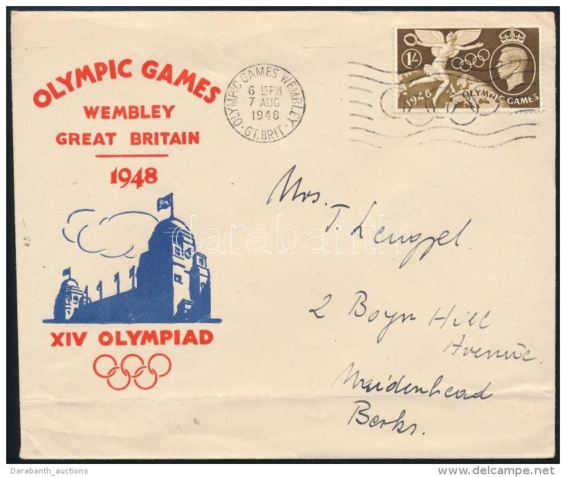 1948 Olimpiai Alkalmi B&eacute;lyegz&eacute;s Lev&eacute;len / Olympic Games Special Cancellation On Cover - Other & Unclassified