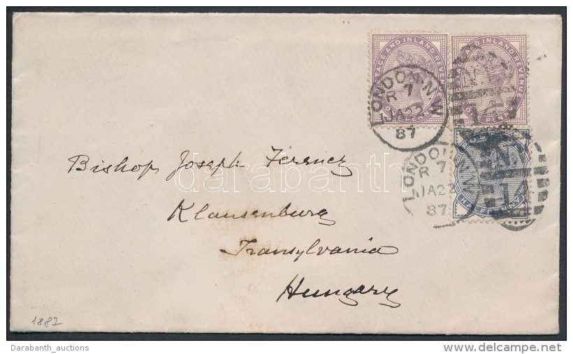 1887 1/2p + 2 X 1p Lev&eacute;len Magyarorsz&aacute;gra / On Cover To Hungary - Autres & Non Classés