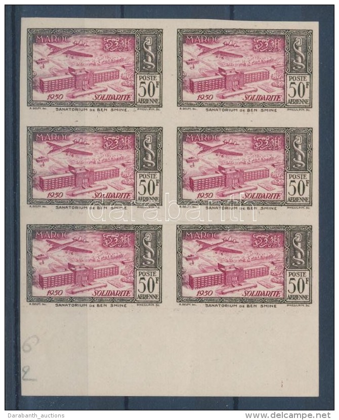 ** 1951 Mi 333 V&aacute;gott &iacute;vsz&eacute;li Hatost&ouml;mb / Imperforate Margin Block Of 6 - Autres & Non Classés