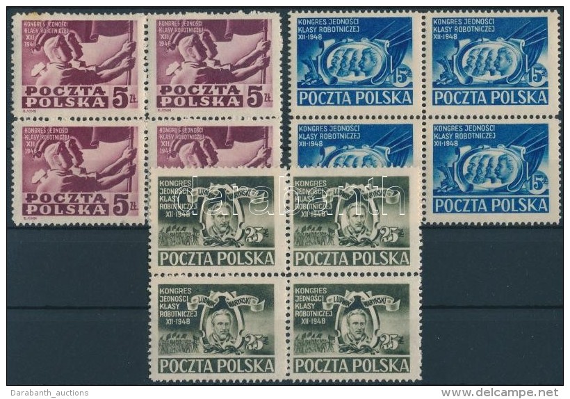 ** 1948 A Szocialista P&aacute;rt Kongresszusa Sor 4-es T&ouml;mb&ouml;kben Mi 508-510 (rozsda Folt) - Otros & Sin Clasificación