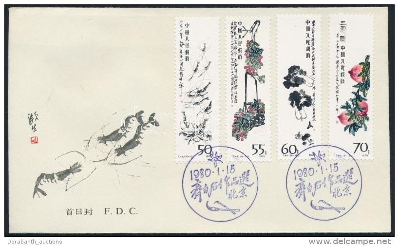 1980 Qi Baishi Festm&eacute;nyei 4 Db FDC Mi 1565-1580 - Otros & Sin Clasificación