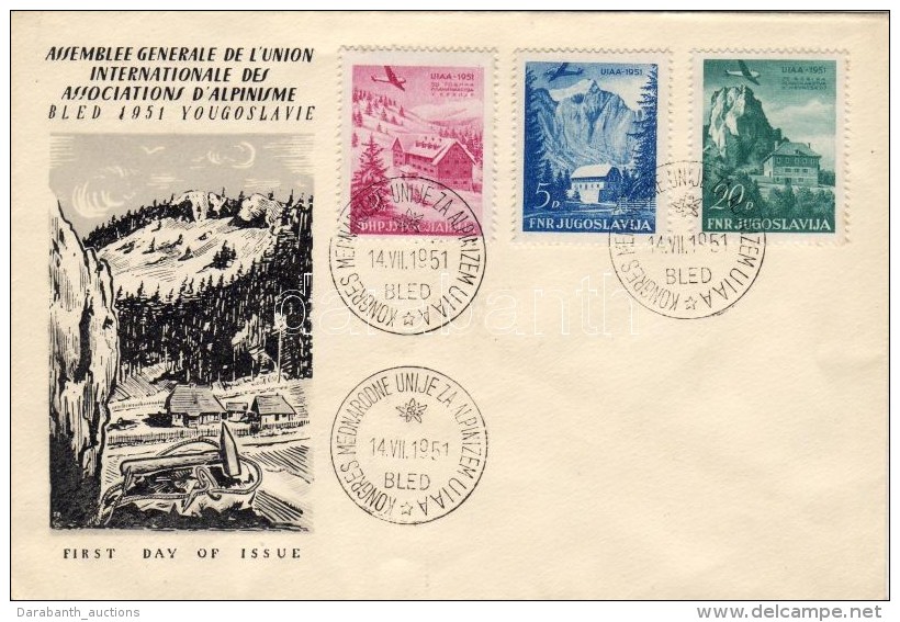 1951 Nemzetk&ouml;zi Alpinista Sz&ouml;vets&eacute;g Sor FDC Mi 655-657 - Autres & Non Classés