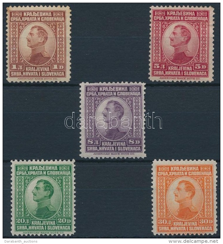 * 1923 Forgalmi Sor Mi 169-173 (Mi 169 Rozsd&aacute;s / Stain, Mi 171 Foghiba / Perf. Faults) - Otros & Sin Clasificación