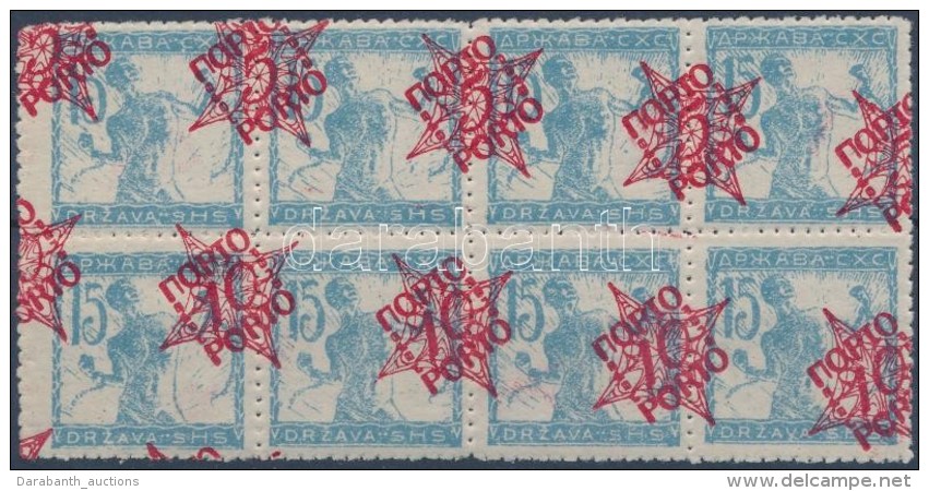 ** 1920 Port&oacute; Mi 44 Nyolcast&ouml;mb ErÅ‘sen Eltol&oacute;dott Fel&uuml;lnyomattal / Postage Due Block Of 8... - Otros & Sin Clasificación