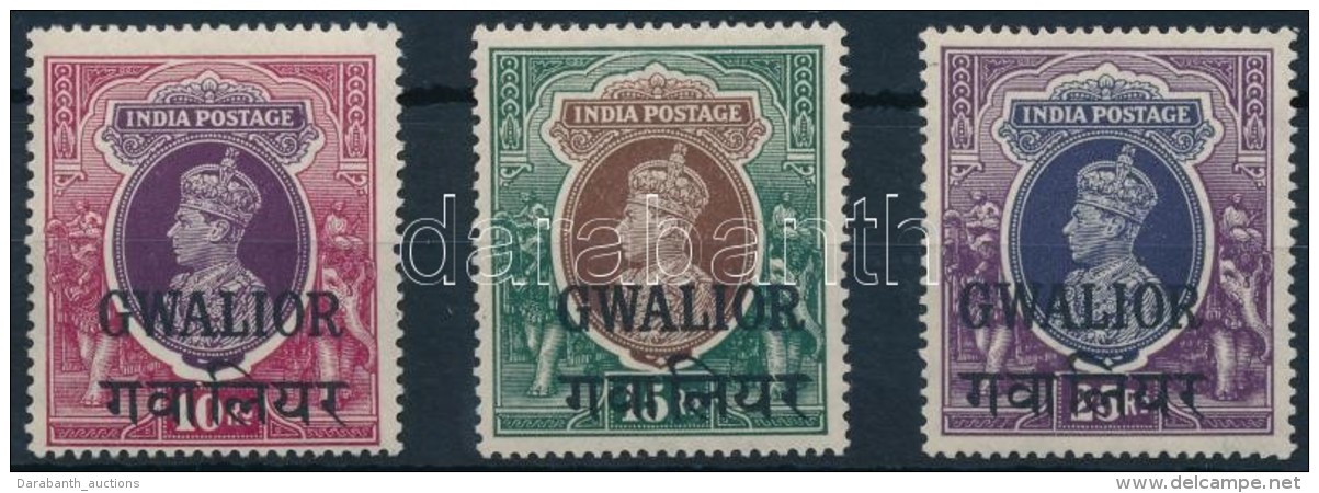 ** Gwalior 1938 VI. Gy&ouml;rgy Sor 3 Z&aacute;r&oacute;&eacute;rt&eacute;ke Mi 99-101 - Otros & Sin Clasificación