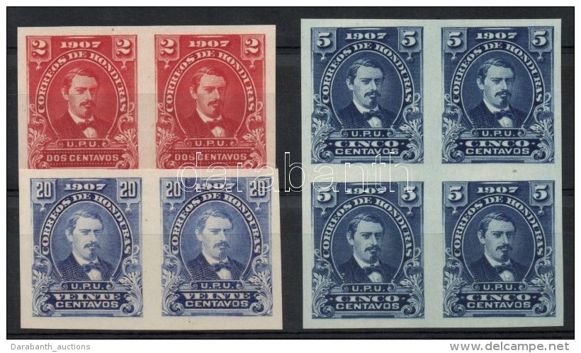 (*) 1907 Pr&oacute;banyomatok / Proofs: Mi 102, 106 P&aacute;rok / Pairs, Mi 103 N&eacute;gyest&ouml;mb / Block Of... - Autres & Non Classés