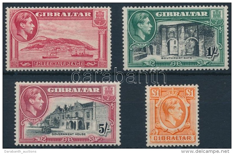 ** 1938 VI. Gy&ouml;rgy - T&aacute;jk&eacute;p 4 Klf &eacute;rt&eacute;ke Mi 109B, 113C, 115C, 117A - Autres & Non Classés