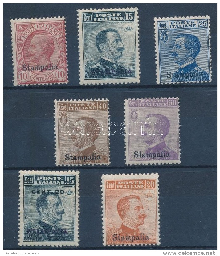 * 1912 Forgalmi 7 &eacute;rt&eacute;k Stampalia Fel&uuml;lnyom&aacute;ssal Mi 4-11 XIII - Otros & Sin Clasificación