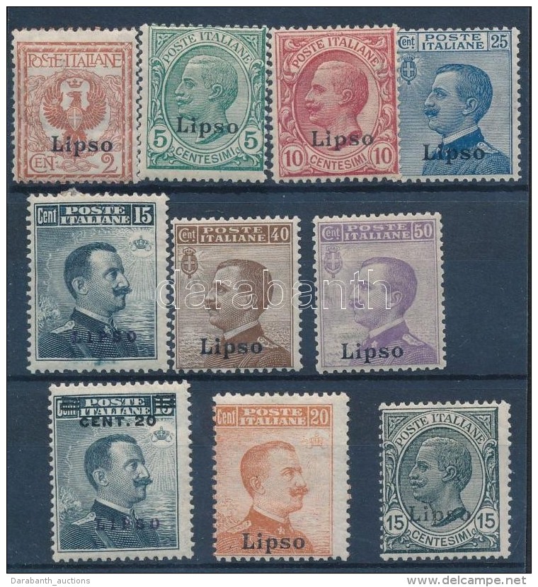 * 1912 Forgalmi 10 &eacute;rt&eacute;k Leros Fel&uuml;lnyom&aacute;ssal Mi 3-12 VI - Otros & Sin Clasificación