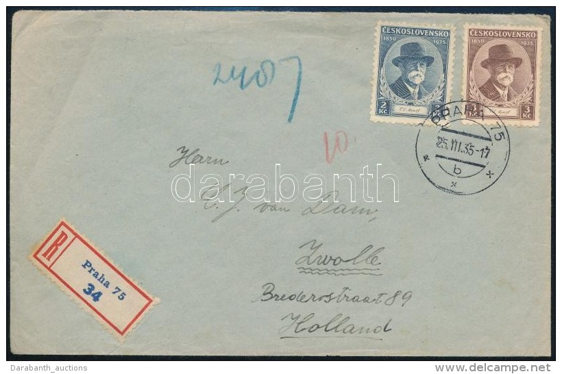 1935 Aj&aacute;nlott Lev&eacute;l Hollandi&aacute;ba/ Registered Cover To Holland - Autres & Non Classés