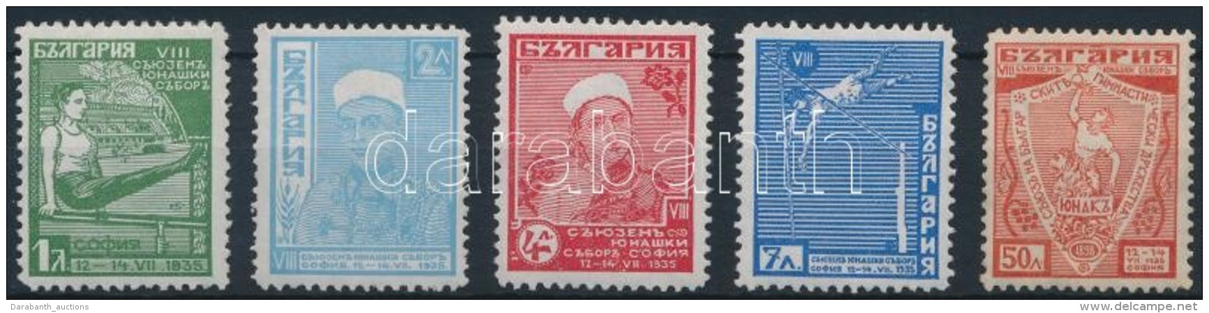 ** 1935 Sportegyes&uuml;letek Konferenci&aacute;ja Junak 5 &eacute;rt&eacute;k Mi 280-283, 285 (Mi 284... - Autres & Non Classés