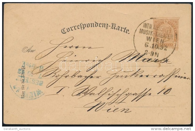 1892 2kr Helyi D&iacute;jjegyes LevelezÅ‘lap / Local PS-card 'WIEN' - Otros & Sin Clasificación