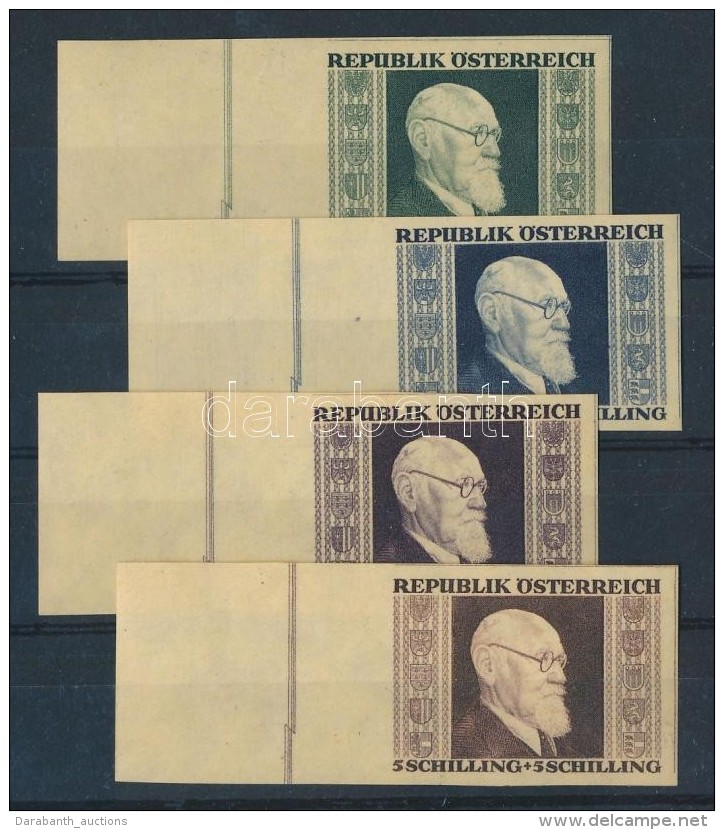 ** 1946 Karl Renner &iacute;vsz&eacute;li V&aacute;gott Sor / Mi 772B-775B Imperforate Margin Set - Autres & Non Classés