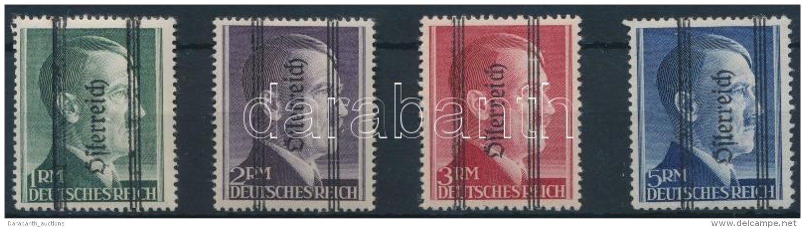 ** 1945 Fel&uuml;lnyomott Hitler Fejek Sor / Mi 693 IIB, 694 IIB, 695 IIA, 696 IIA Set (Mi EUR 500,-) - Autres & Non Classés