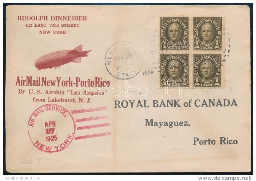 1925 L&eacute;gi Lev&eacute;l Puerto Rico/ Airmail Cover To Puerto Rico - Otros & Sin Clasificación