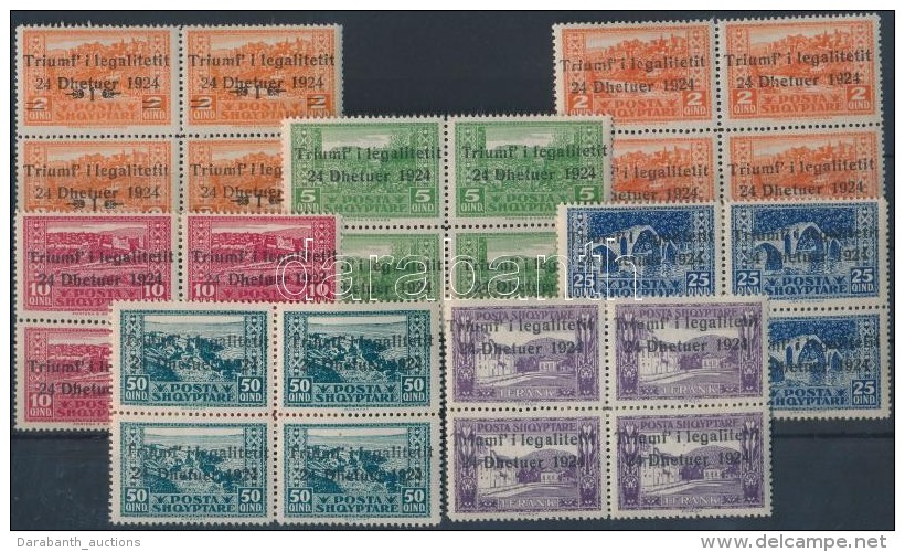 ** 1925 Mi 104-110 N&eacute;gyes T&ouml;mb&ouml;kben / Blocks Of 4 - Autres & Non Classés