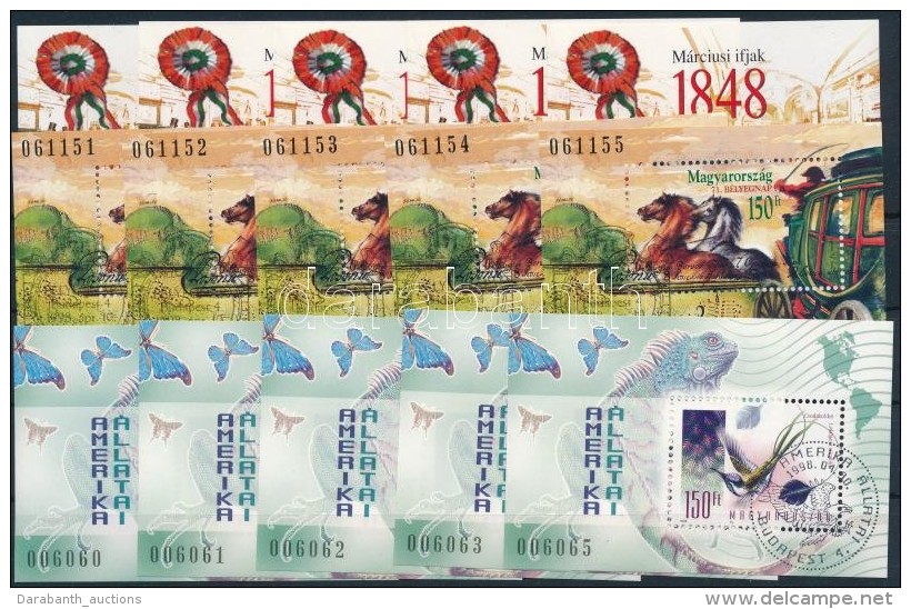 O 1998 15 Db (3 Klf) Blokk (16.000) (N&eacute;v&eacute;rt&eacute;k: 2.500) / 15 Blocks (3 Different) - Other & Unclassified