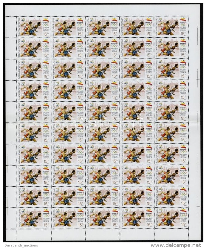 ** 1992 Olimpia Barcelona Hajtott Teljes &iacute;vsor (50.000) / Mi 4184-4187 Folded Complete Sheets - Autres & Non Classés