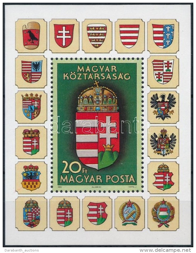 ** 1990 A Magyar K&ouml;zt&aacute;rsas&aacute;g C&iacute;mere (I.) Blokk 'A Magyar Posta Aj&aacute;nd&eacute;ka'... - Autres & Non Classés