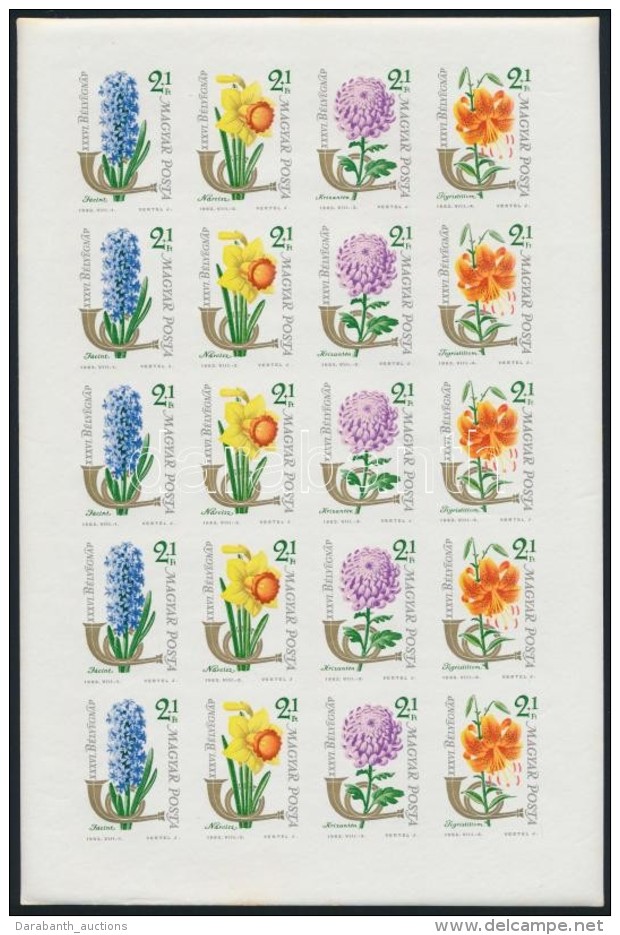 ** 1963 B&eacute;lyegnap (36.) V&aacute;gott Teljes &iacute;v (40.000) / Mi 1967-1970 Imperforate Sheet - Other & Unclassified