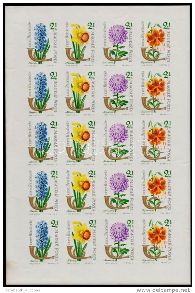 ** 1963 B&eacute;lyegnap (36.) V&aacute;gott Teljes &iacute;v (40.000) / Mi 1967-1970 Imperforate Sheet - Other & Unclassified