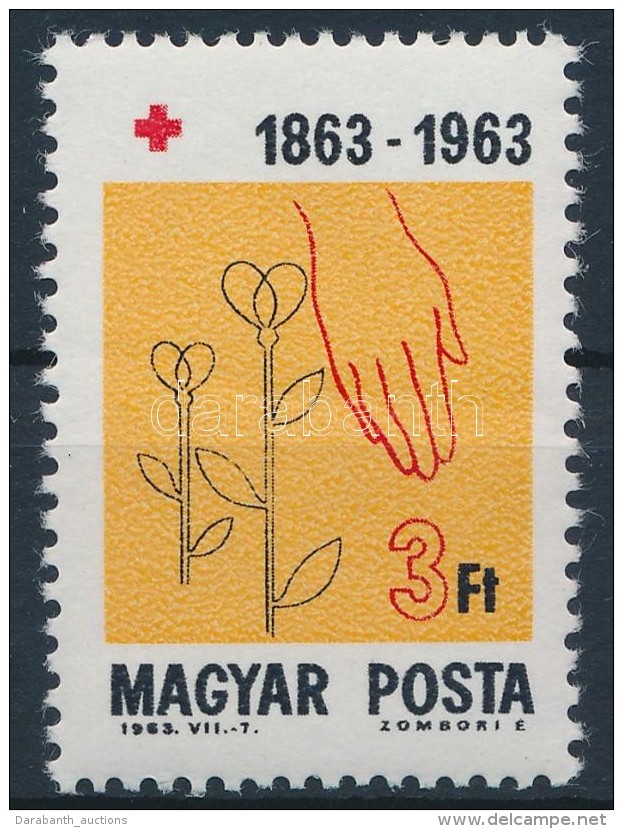 ** 1963 V&ouml;r&ouml;skereszt 3Ft Ez&uuml;st Sz&iacute;nnyomat N&eacute;lk&uuml;l / Mi 1950, Colour Silver Omitted - Autres & Non Classés