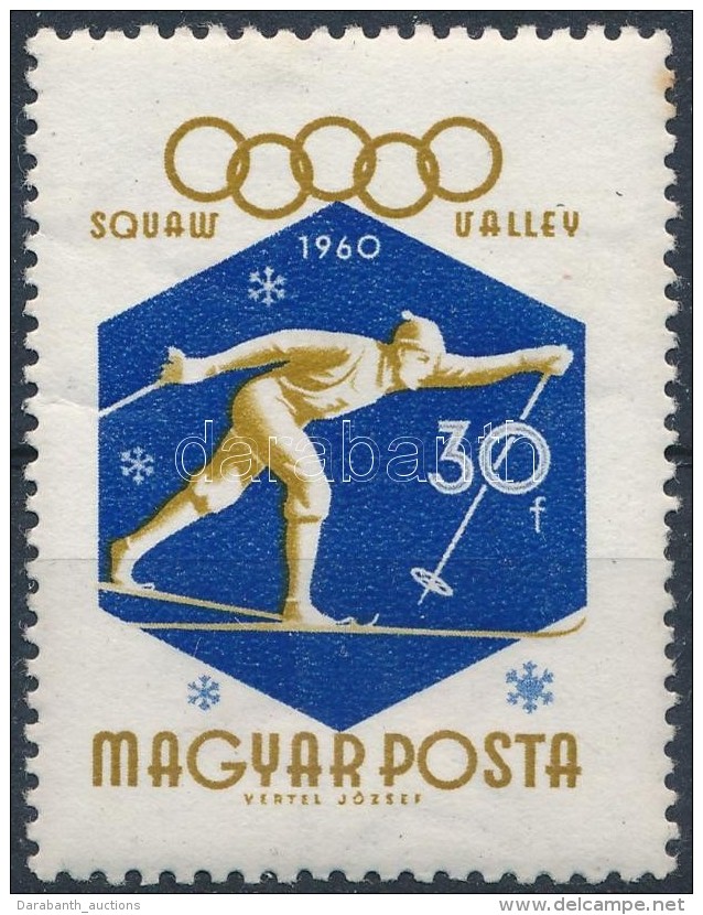 ** 1960 T&eacute;li Olimpia (I.) - Squaw Valley 30f Bek&ouml;t&ouml;tt Ujj A Jobb K&eacute;zfejen T&eacute;vnyomat... - Autres & Non Classés