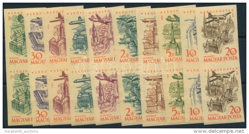 ** 1958 Rep&uuml;lÅ‘ (VI.) V&aacute;gott P&aacute;rok (24.000) / Mi 1561-1570 Imperforate Pairs - Autres & Non Classés