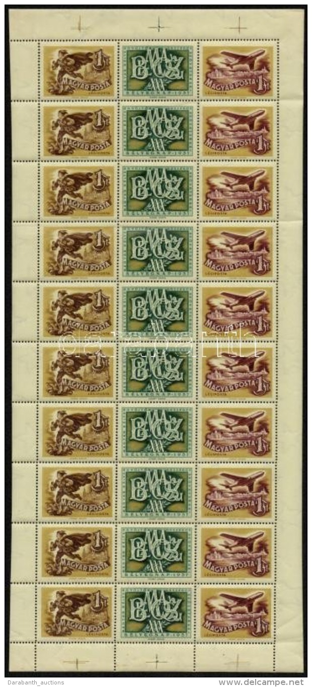 ** 1957 B&eacute;lyegnap Hajtott Teljes &iacute;v (10.000) / Mi 1501-1502 Folded Complete Sheet - Other & Unclassified