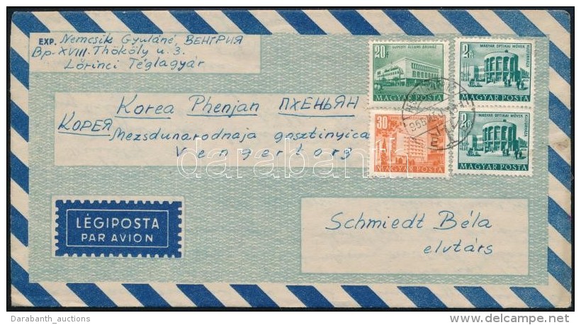 1955 L&eacute;gi Lev&eacute;l Kore&aacute;ba &eacute;p&uuml;letek B&eacute;rmentes&iacute;t&eacute;ssel / Airmail... - Otros & Sin Clasificación