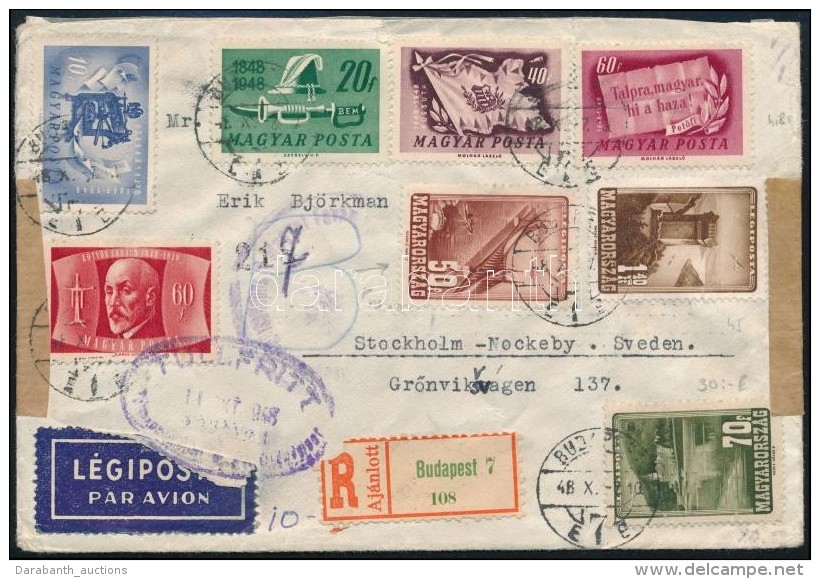 1948 Aj&aacute;nlott L&eacute;gi Lev&eacute;l Soksz&iacute;nÅ± B&eacute;rmentes&iacute;t&eacute;ssel / Airmail... - Otros & Sin Clasificación