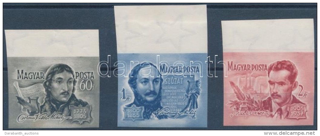 ** 1955 K&ouml;ltÅ‘k &iacute;vsz&eacute;li V&aacute;gott Sor (8.000) / Mi 1446-1448 Imperforate Margin Set - Otros & Sin Clasificación