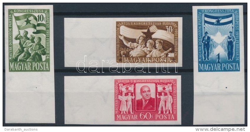 ** 1951 MDP Kongresszus &iacute;vsz&eacute;li V&aacute;gott Sor (12.000) / Mi 1146-1149 Imperforate Margin Set - Autres & Non Classés