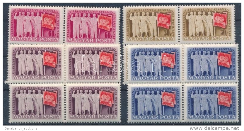 ** 1949 Szakszervezet III. Sor N&eacute;gyest&ouml;mb&ouml;kben (12.000) / Mi 1041-1044 Blocks Of 4 - Otros & Sin Clasificación