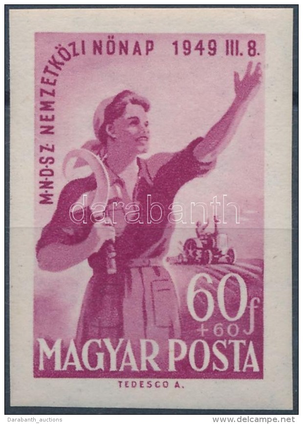 ** 1949 NÅ‘nap (I.) V&aacute;gott B&eacute;lyeg (10.000) / Mi 1036 Imperforate Margin Stamp - Autres & Non Classés