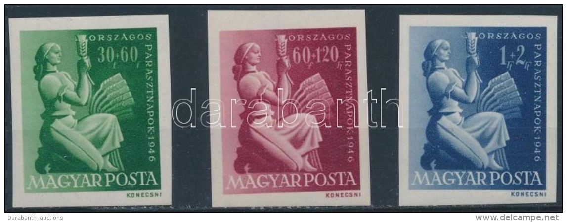 ** 1946 Parasztnapok V&aacute;gott Sor (60.000) / Mi 960-962 Imperforate Set - Autres & Non Classés