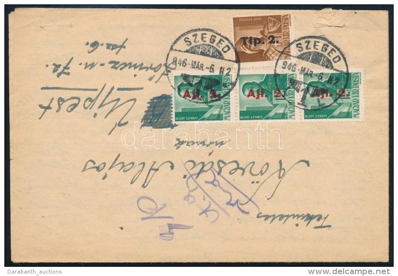 1946 (8. D&iacute;jszab&aacute;s) Lev&eacute;l 4 B&eacute;lyeggel B&eacute;rmentes&iacute;tve / Cover With 4 Stamps... - Otros & Sin Clasificación